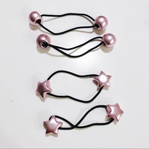 Hair tie bundle- 4 pcs total! (2 balls, 2 stars)